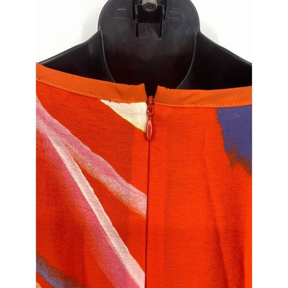 Natori Womens Wrap Orange Dress Size 10 V-Neck 3/4 Sleeve Modern Designer EUC - Picture 7 of 8